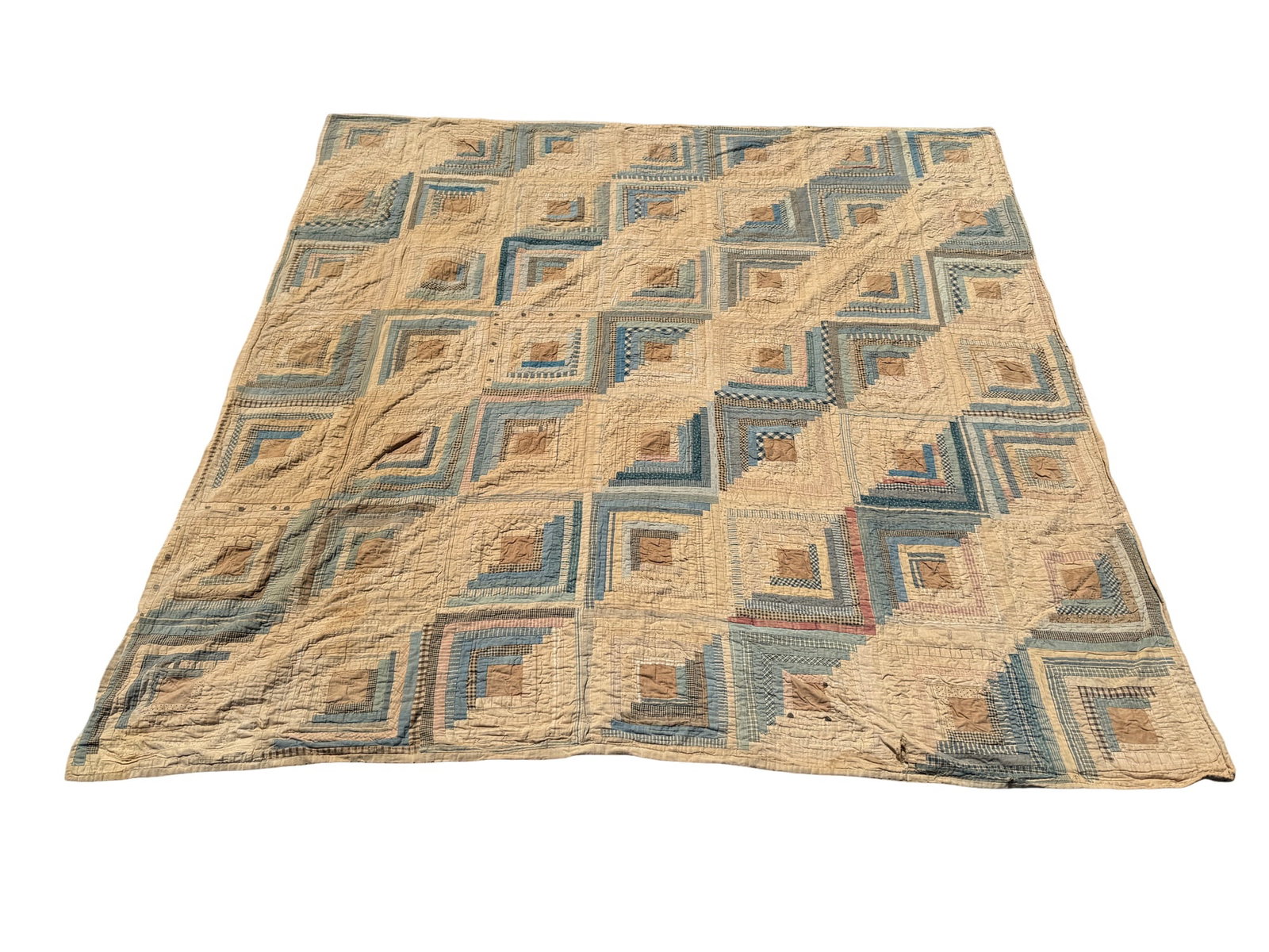 Antique Log Cabin Quilt 19th or 20th Century Maryland? (1 of 5)