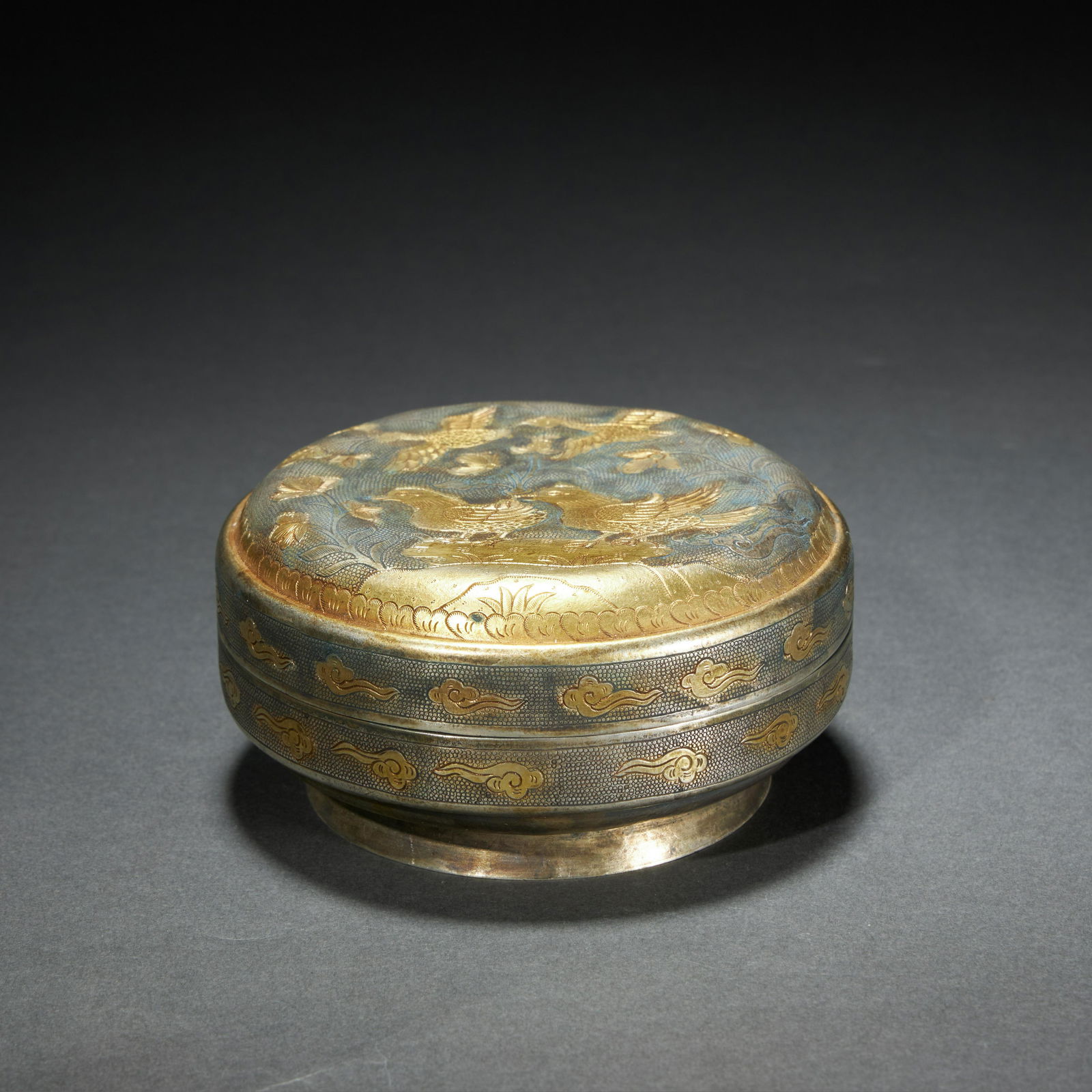 Copper gilt gold and silver box (1 of 5)