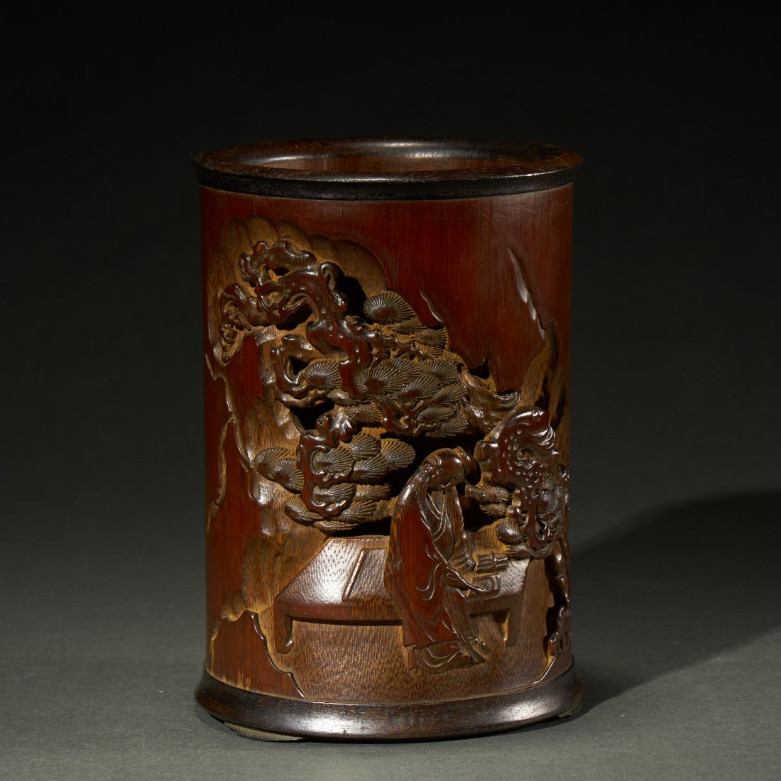 Bamboo carving character pen holder (1 of 7)