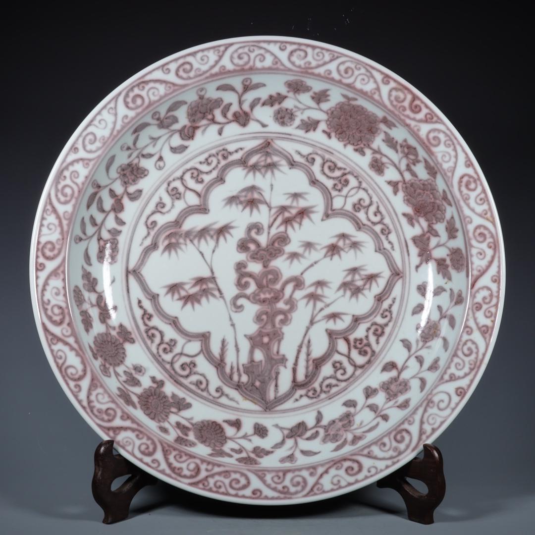 Glazed red Lotus Plate (1 of 9)