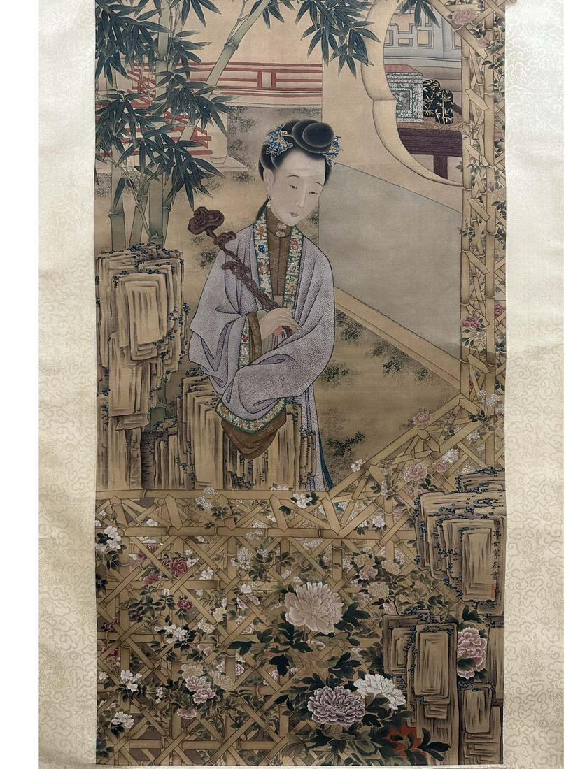 A CHINESE PAINTING AND CALLIGRAPHY SIGNED LANG SHINING (1 of 9)