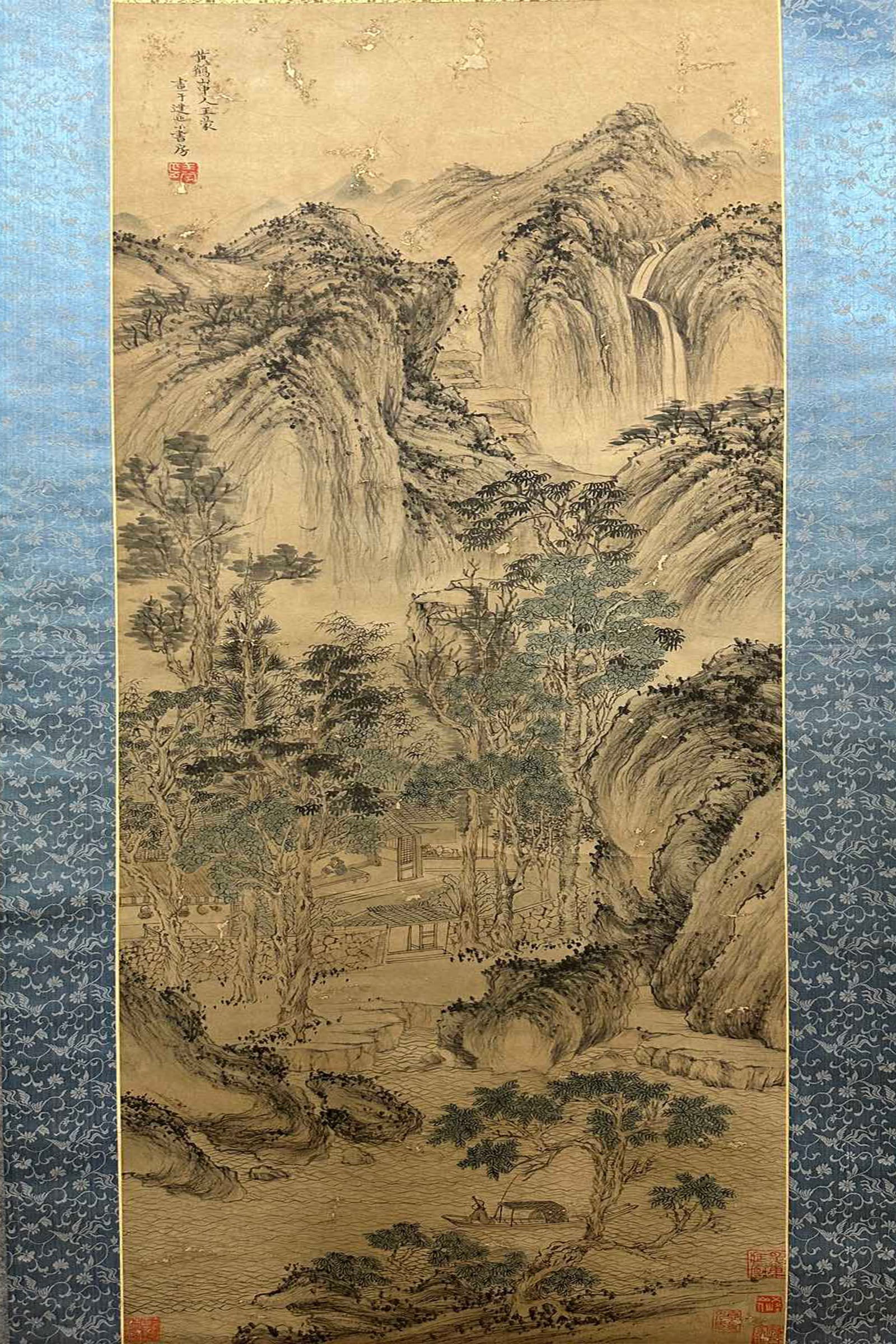 A CHINESE CALLIGRAPHY AND PAINTING SIGNED BY WANG MENG: 42*123cm