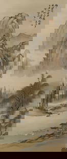 ZHAO WANGYUN SILK LANDSCAPE: 120x51cm