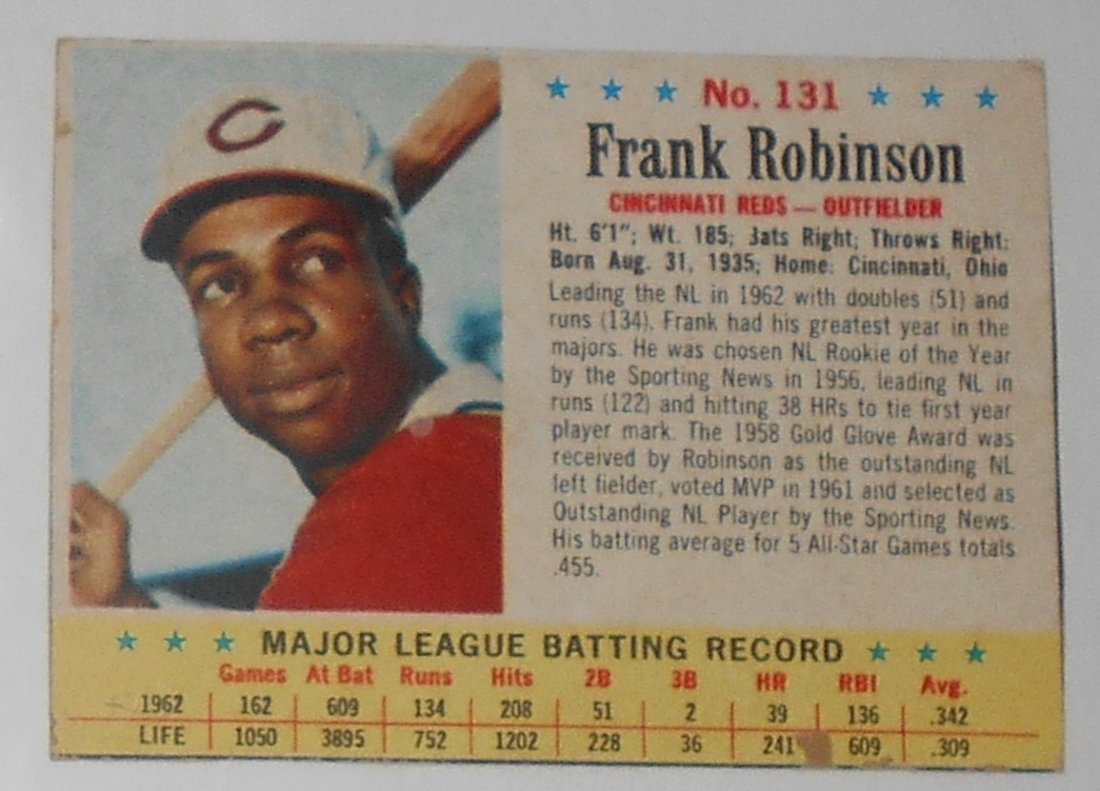 1963 Post Frank Robinson: #131, cut from box, see photos.