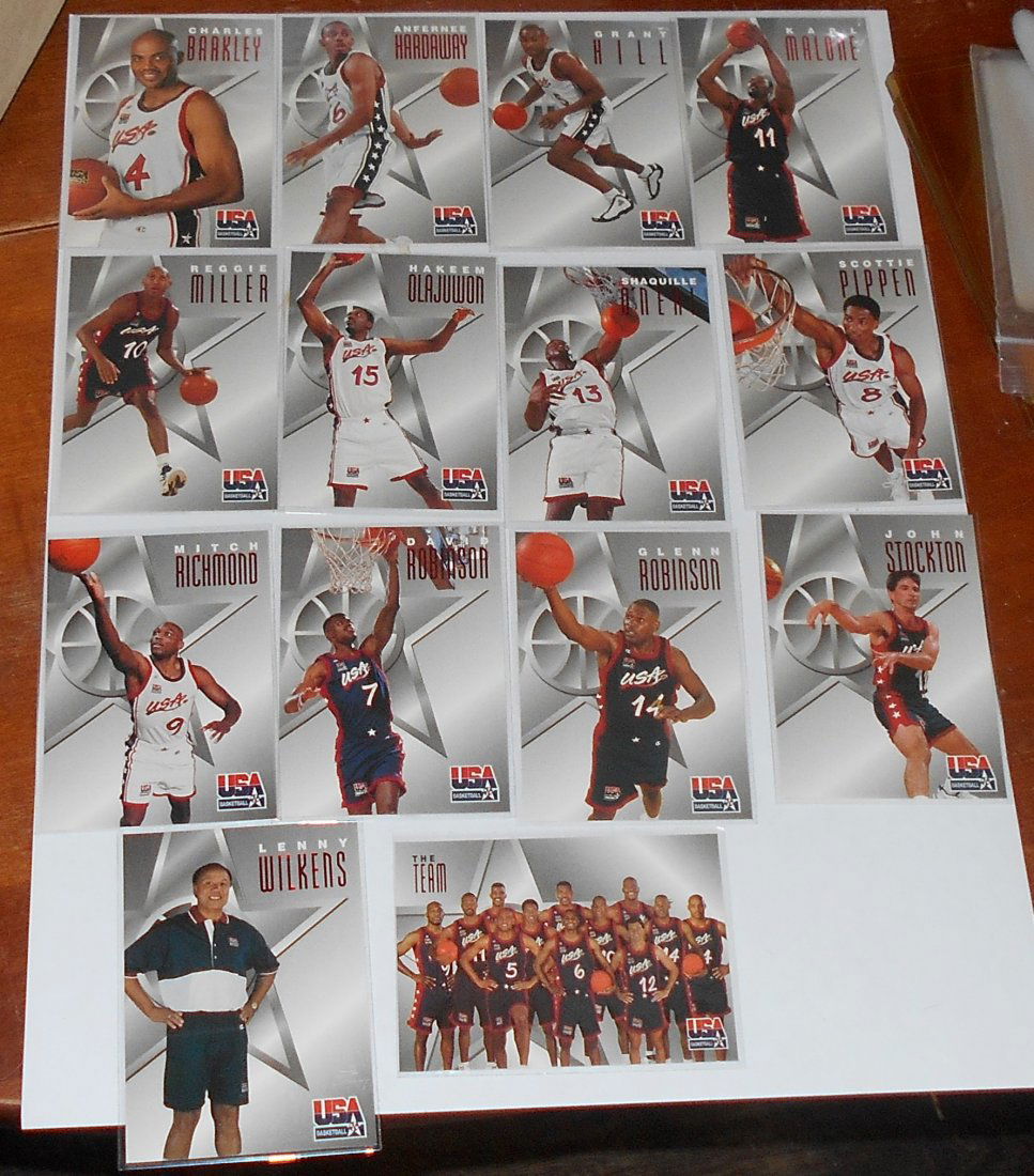 1996 SkyBox USA Basketball Set: 14 cards, SkyBox and Texaco, see photos.