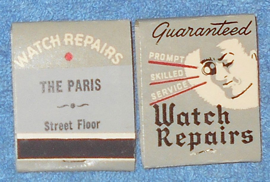 Matchbook Lot: Watch repair, see photo.