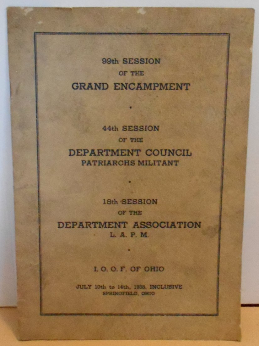 Encampment Booklet: 1938, Ohio, see photos.