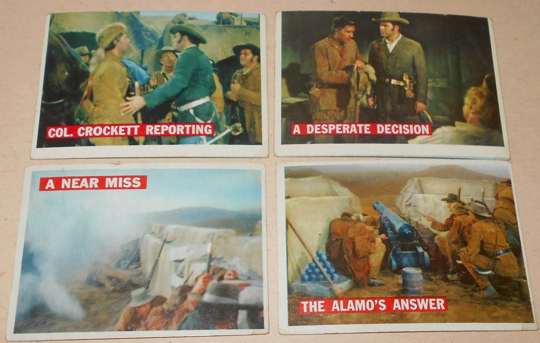 1958 Davey Crockett Card Lot: Orange back, four different cards, see photos.