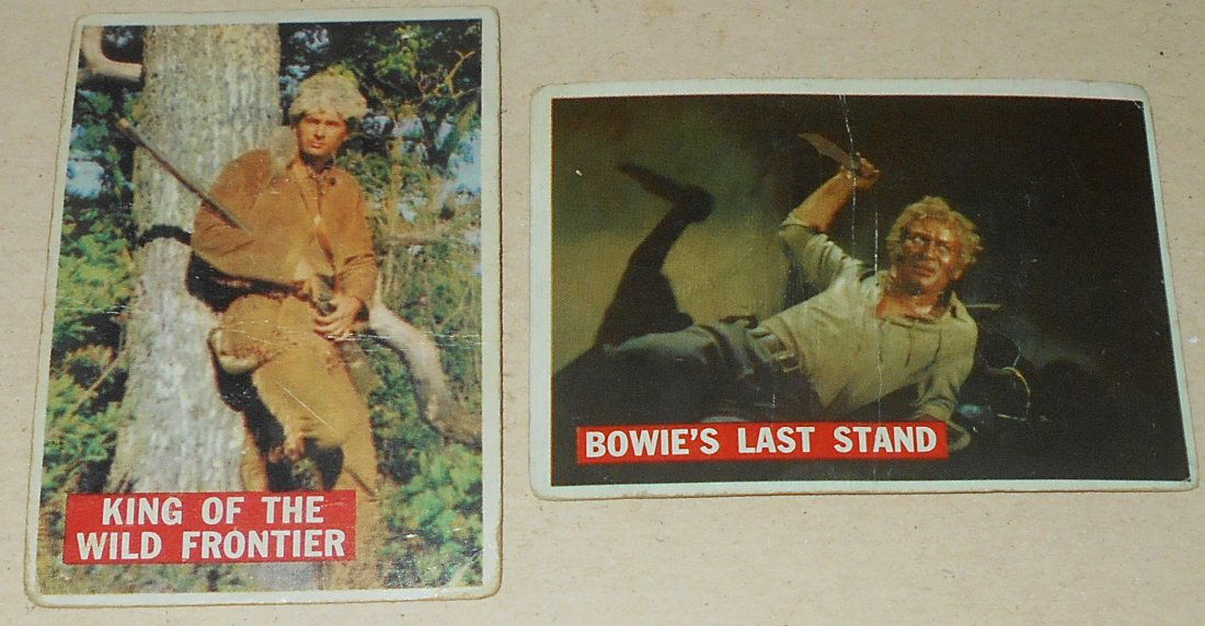 1958 Davey Crockett Card Lot: Orange back, four different cards, see photos.
