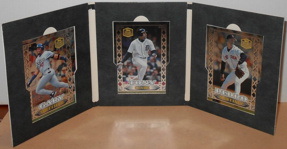 1999 Topps Stars "N Steel: Three metal cards in holder. Sheffield-Clark-Martinez, see photos.