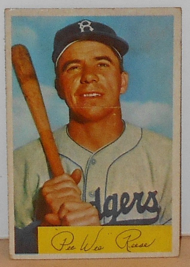 1954 Bowman Pee Wee Reese: #58, has gouge on chin, see photos.