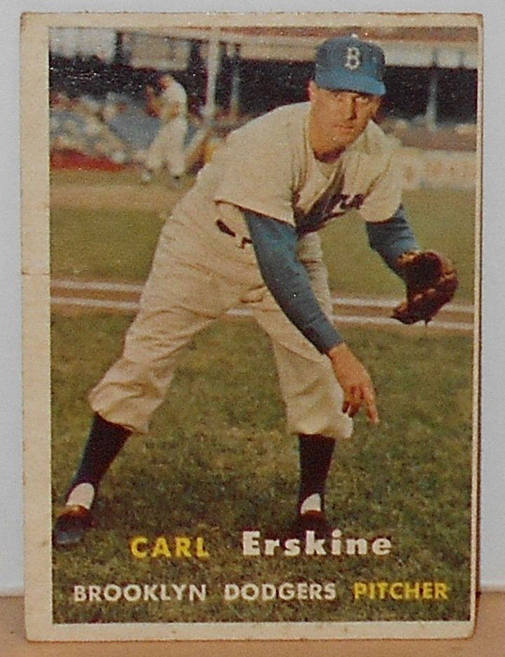 1957 Topps Carl Erskine: #252, see photos.