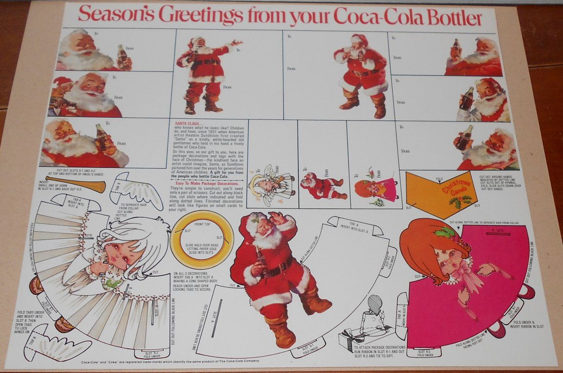 Season's Greetings: From Coca-Cola Bottler, To and From tags, things to hang on tree, see photos.