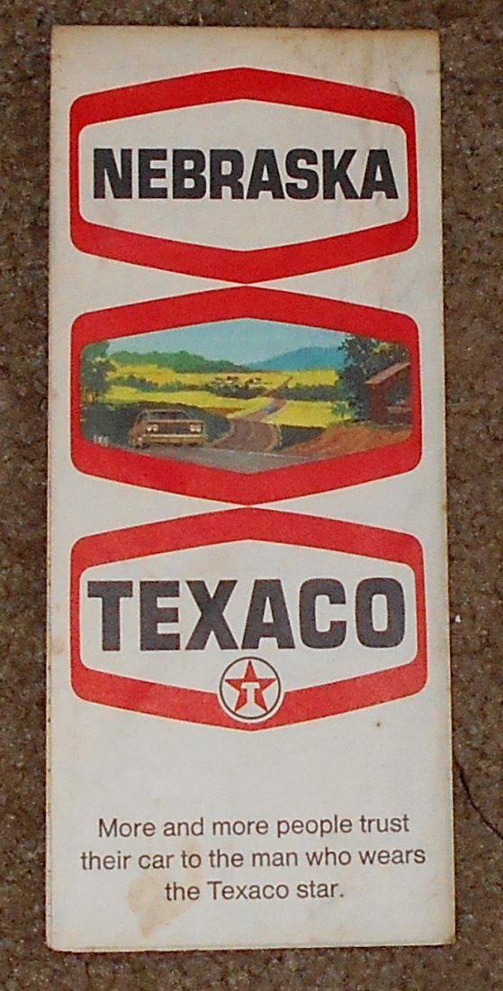 Texaco Road Map: Nebraska road map by Texaco, see photos.