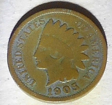 Indian Head Cent: 1905, one cent, United States of America, see photos.
