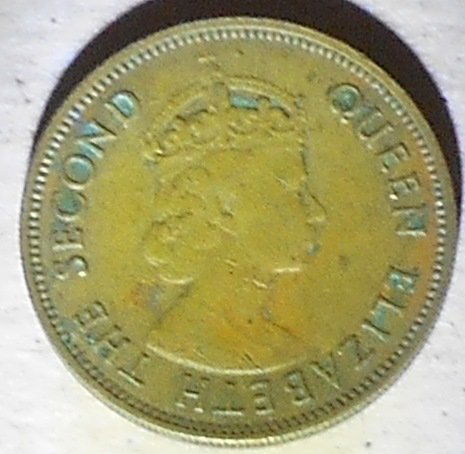 The Second Queen Elizabeth: Ten cents, 1960, Hong Kong, see photos.