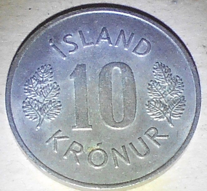 Island: 10 Kronur, 1967, see photos.