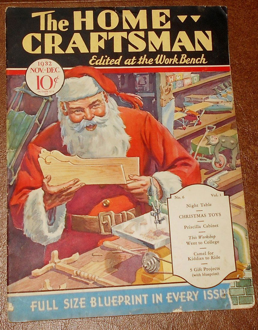 The Home Craftsman: 1932 magazine with blueprint, cover is loose, see photos.