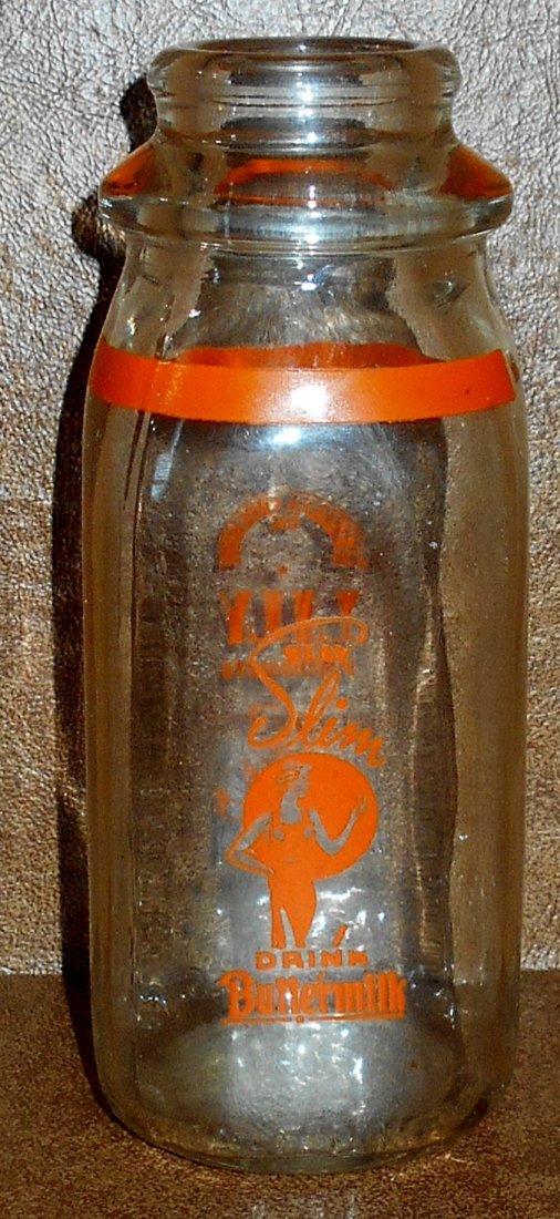 Lily Milk Bottle: Louisiana Creamery Products, 1/2 pint, see photos.