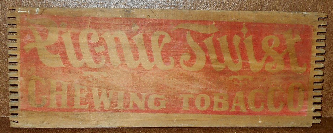 Pic-Nic Twist Chewing Tobacco: Sign made from end of wood box, has hanger, see photos.
