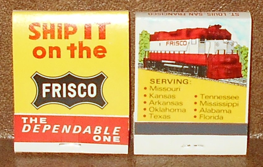 Matchbook Lot: Frisco railroad matchbooks, has map inside, see photos.
