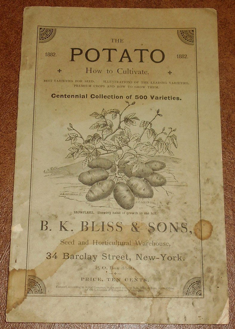 Seed & Horticultural Booklet: 1882 booklet on different seeds, see photos.