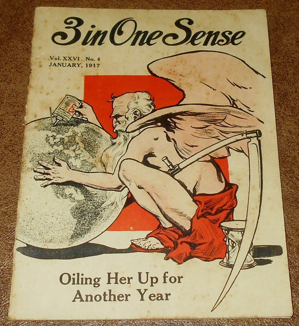 3 In One Sense: 1917 3 in one oil booklet, has writing inside, see photos.