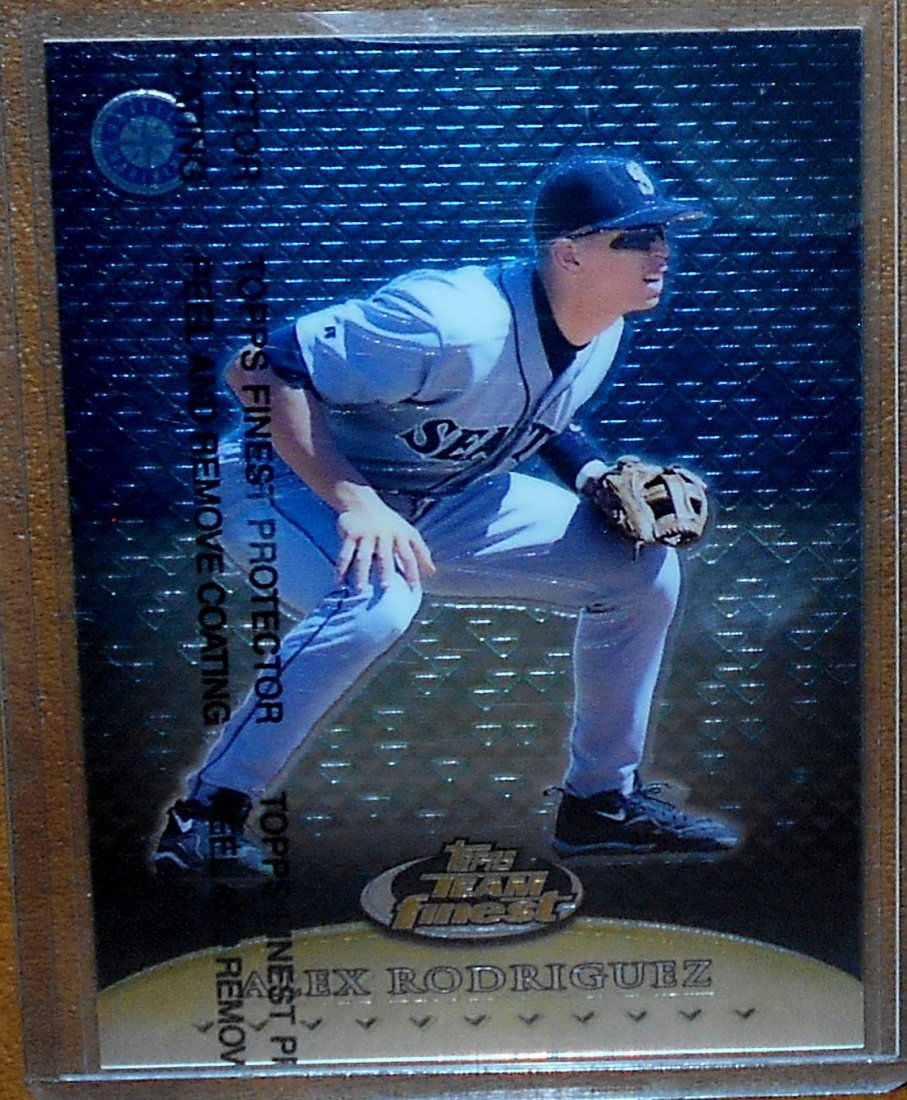Alex Rodriguez: 1999 Topps Team Finest, TF5, 219/250, has protective film, see photos.