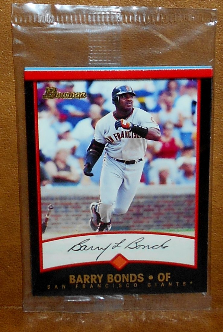2001 Pre-production Bowman Baseball Pack: Barry Bonds front, Adrian Gonzalez back, see photos.