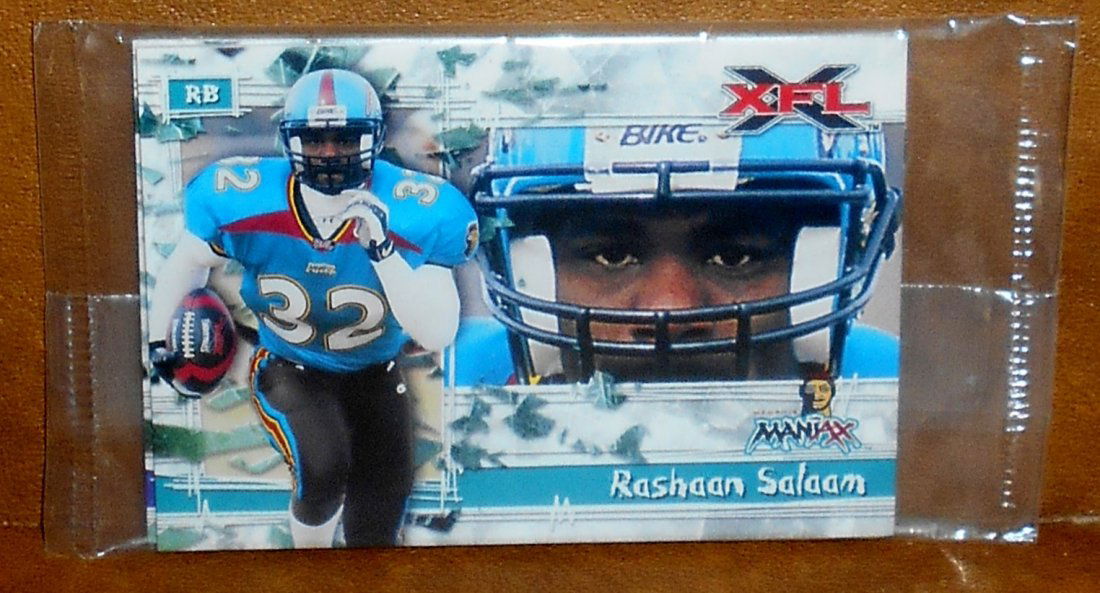 2001 XFL Pre-production Football Pack: Rashaan Salaan front, John Avery back, see photos.