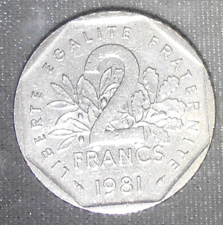 1981 2 Francs: Republique Francs, see photos.