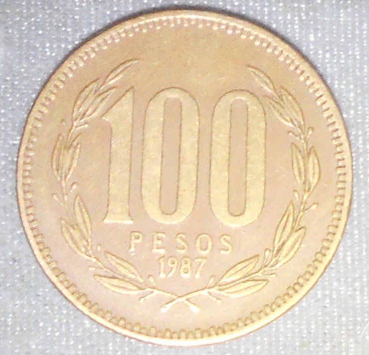1987 100 Pesos: Republica De Chile, see photos.