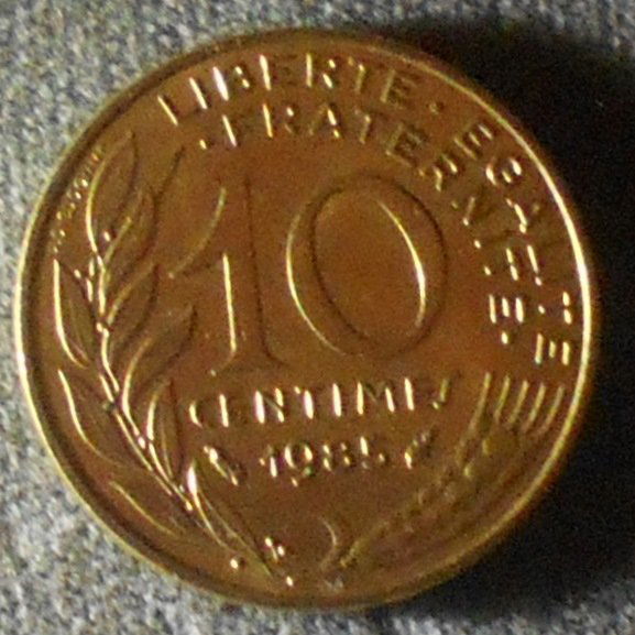 1985 10 Centimes: Republique Francase, see photos.