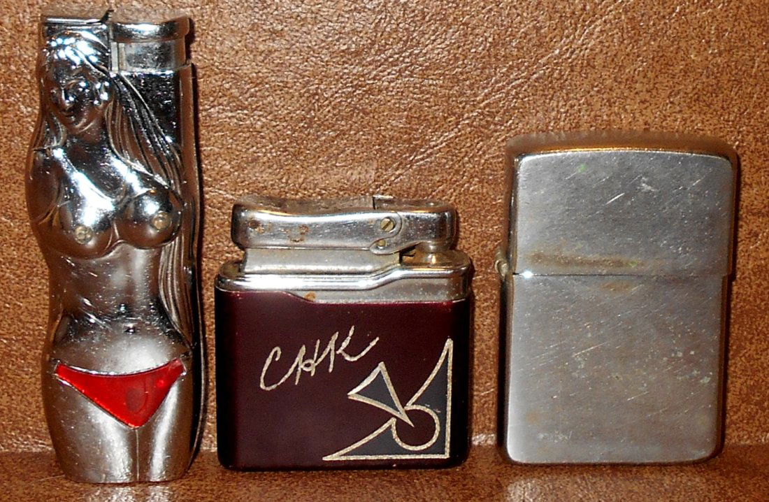 Lighter Lot: Three different lighters, Unknown, Calibri, & Zippo, see photos.