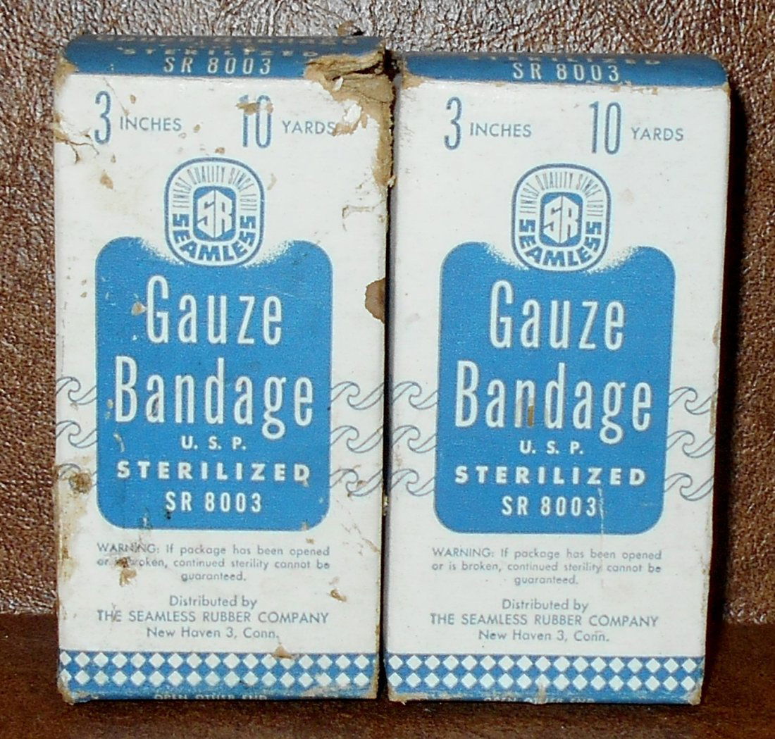 Boxed Bandage Lot: Two gauze bandage boxes, unopened, see photos.
