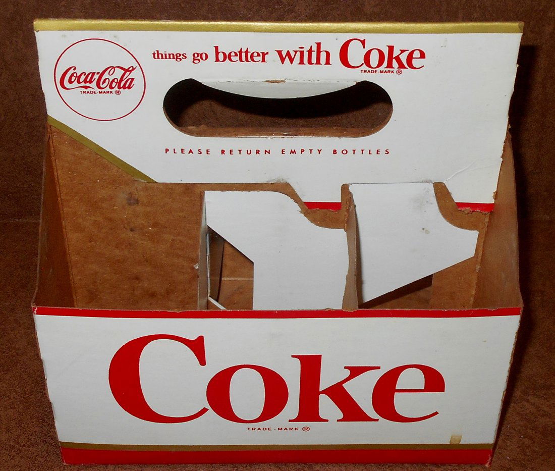 Coca-Cola 6 Pack Carrier: Cardboard 6 pack carrier, see photos.