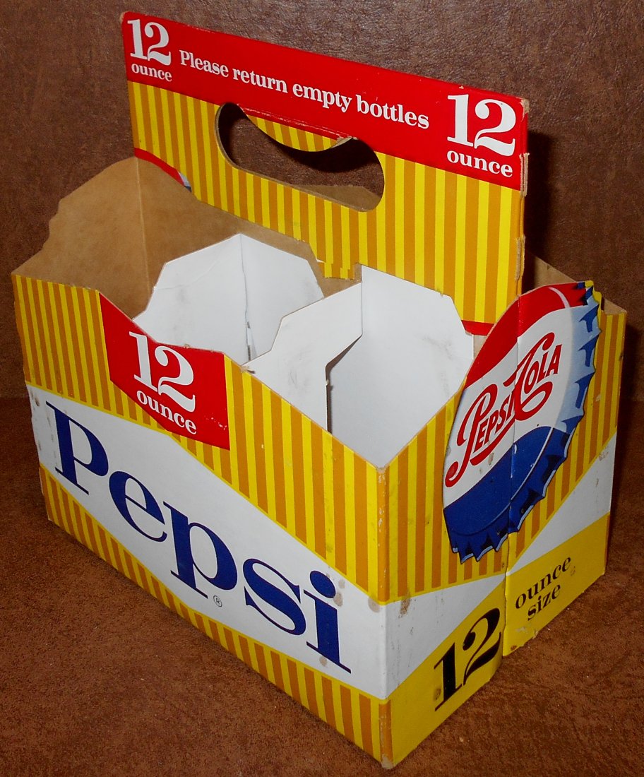 Pepsi Cola 6 Pack Carrier: Cardboard 6 pack carrier, see photos.