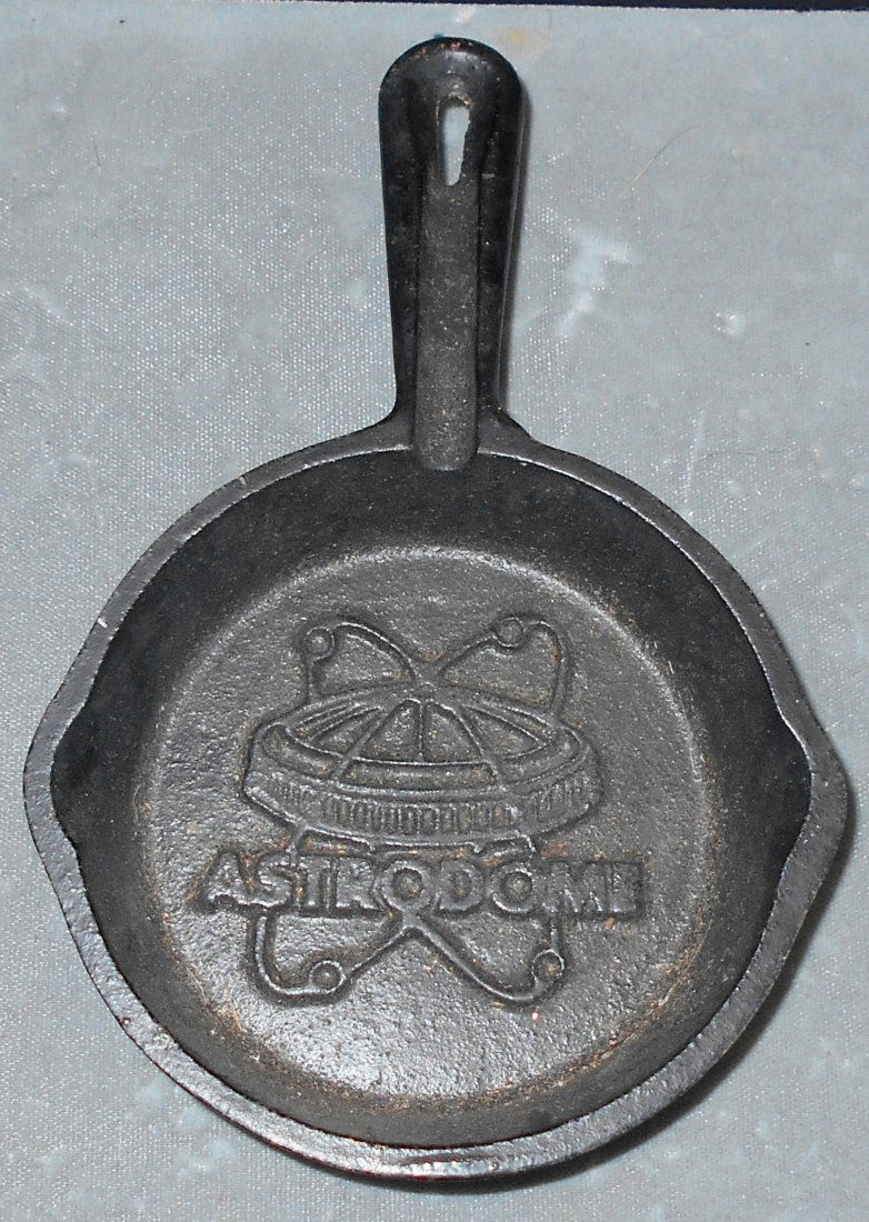 Cast Iron Ashtray: Astrodome mini skillet ashtray, see photos.