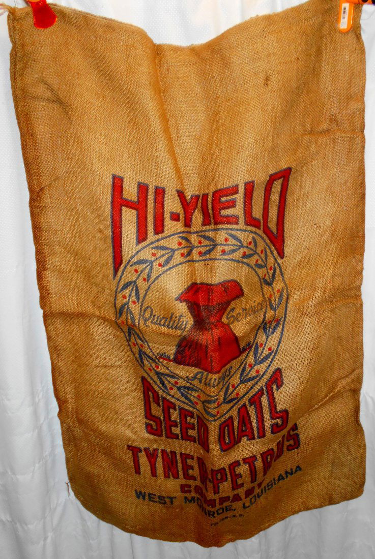 Hi-Yield Seed Oats Bag: Tyner-Petrus Co, West Monroe, Louisiana, see photos.