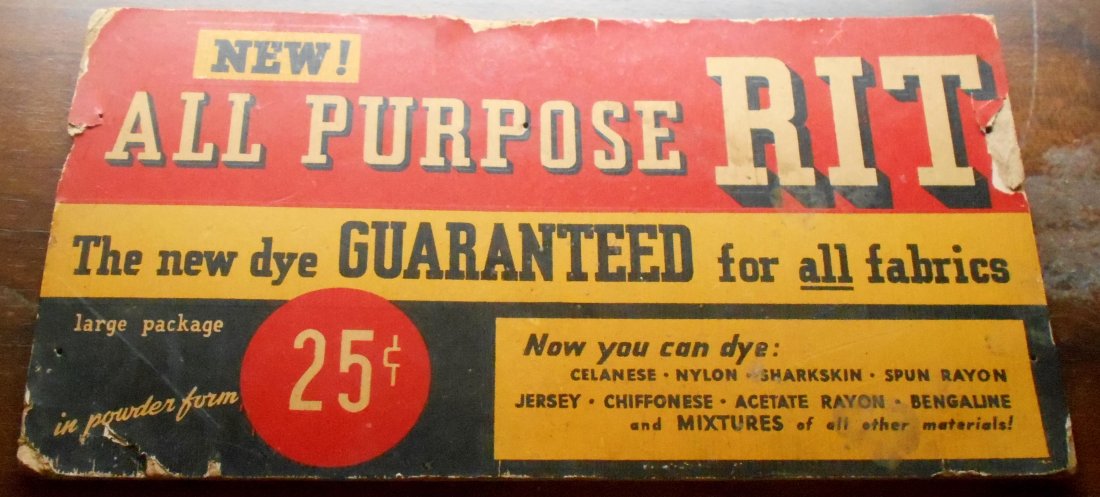 Rit Dye Sign: Counter top cardboard sign, see photos.