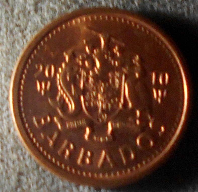 2010 Barbados: One cent, see photos.
