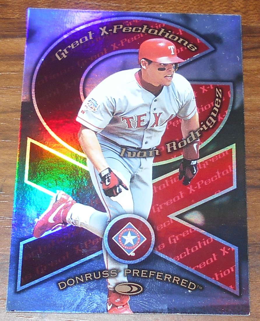 1998 Donruss Preferred Great X-Pertations: Ivan Rodriguex, front, Eli Marrero back, 2842/3000, see photos.