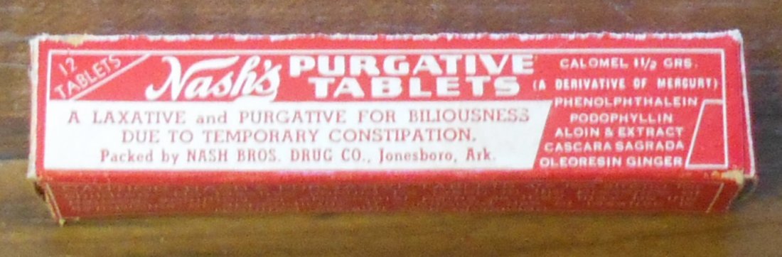 Nash's Purgative Tablets: Empty box, see photos.