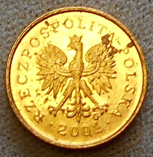 2001 Rzeczpospolita Polska: 1 grosz, see photos.