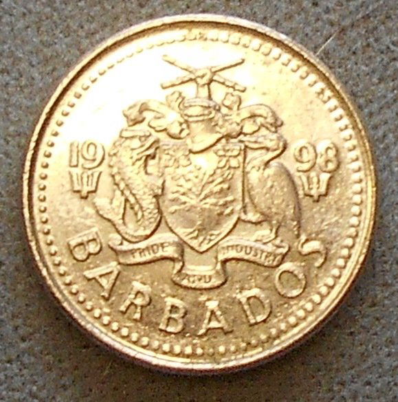 1998 Barbados: Ten cents, see photos.
