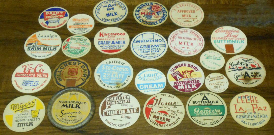 Milk Cap Lot: 25 different milk caps, see photos.