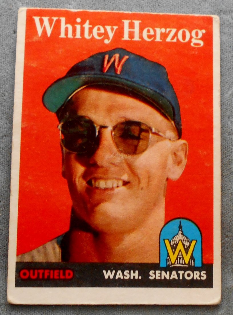 1958 Topps: Whitey Herzog #438, see photos.