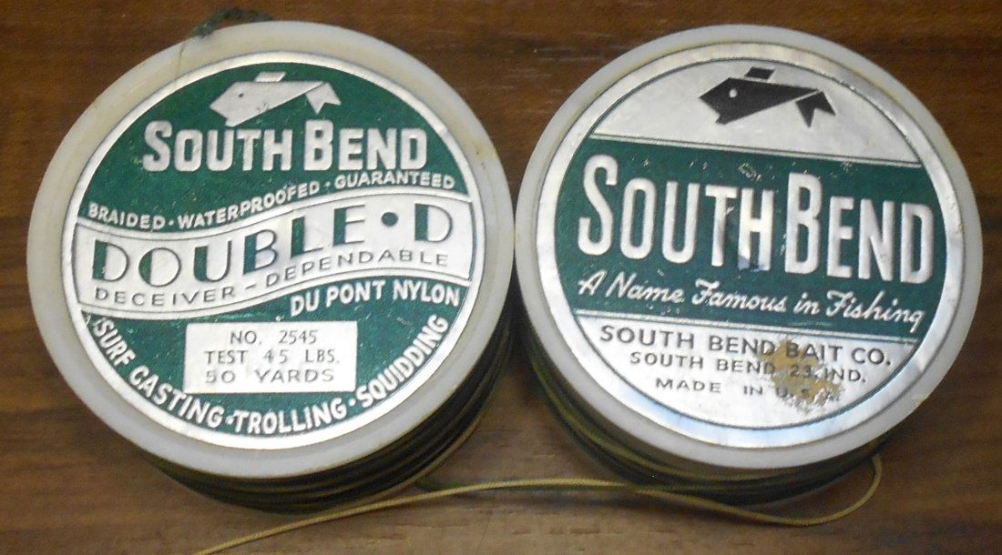 South Bend Fishing Line: Two spools, Double D, 45 lbs, 50 yards, see photos.