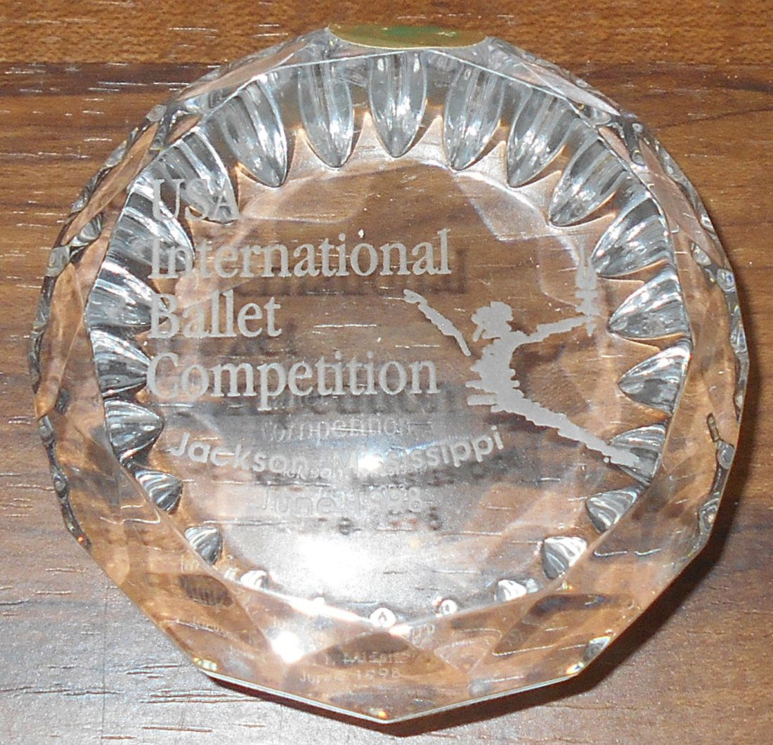 Waterford Crystal Paperweight: USA International Ballet Competition, 1998 Jackson, Miss., see photos.