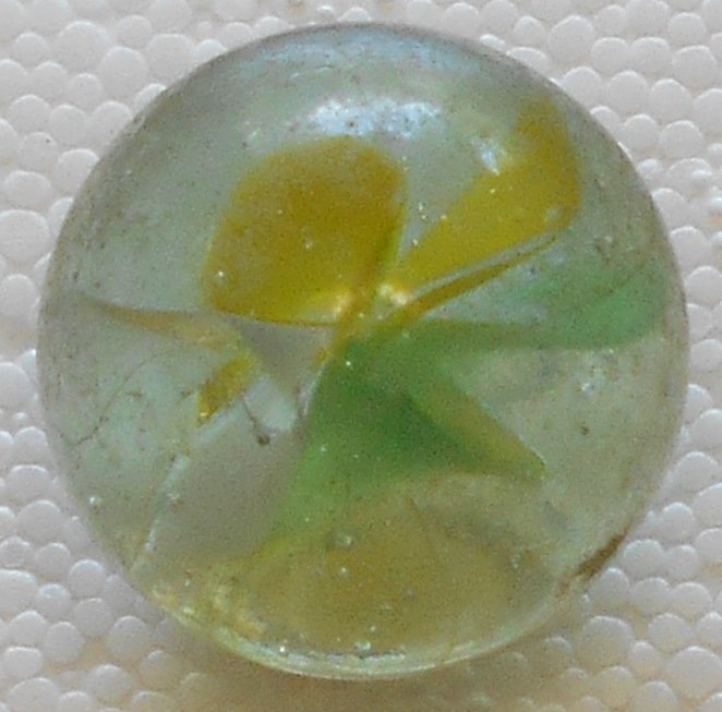 Green, Yellow and White Marble: Nice three color marble, see photos.